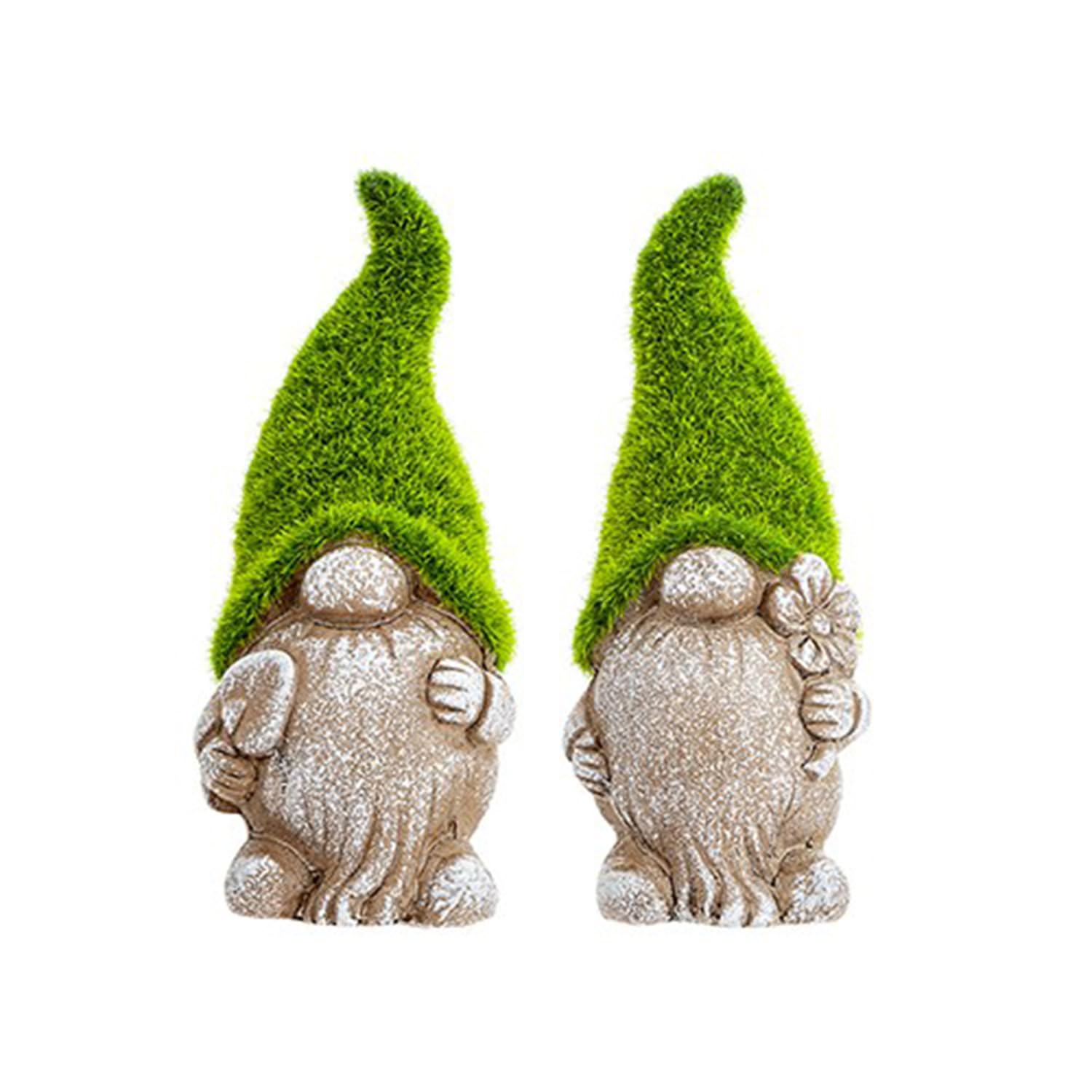 PMS 18cm Flock Grass Garden Gonk Gnome Ceramic Outdoor Ornament Statue Decoration