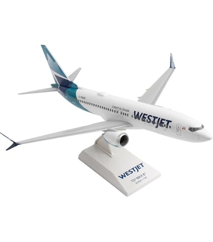 Amazon.com: SkyMarks Daron Swoop 737MAX8 1/100 W/Wood Stand & Gear