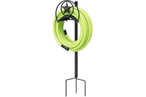 GOFORWILD Garden Hose Holder, Decorative Hose Butler Sturdy Water Hose Rack, Durable Wall Hose Hanger, Hose Reel, Holds 125-Feet of 5/8-Inch Hose, Made of Gauge Steel, 7010