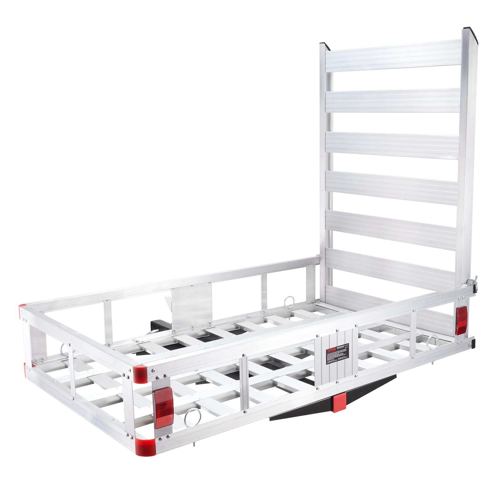Photo 1 of *MINOR DAMAGE, SCRATCHES, DENTS*VEVOR 50 x 29.5 x 8.7 inch Hitch Cargo Carrier, 500lbs Capacity Trailer Hitch Mounted Cargo Basket, Aluminum Luggage Carrier Rack with Folding Ramp, Fits 2" Receiver for SUV Truck Pickup Camping