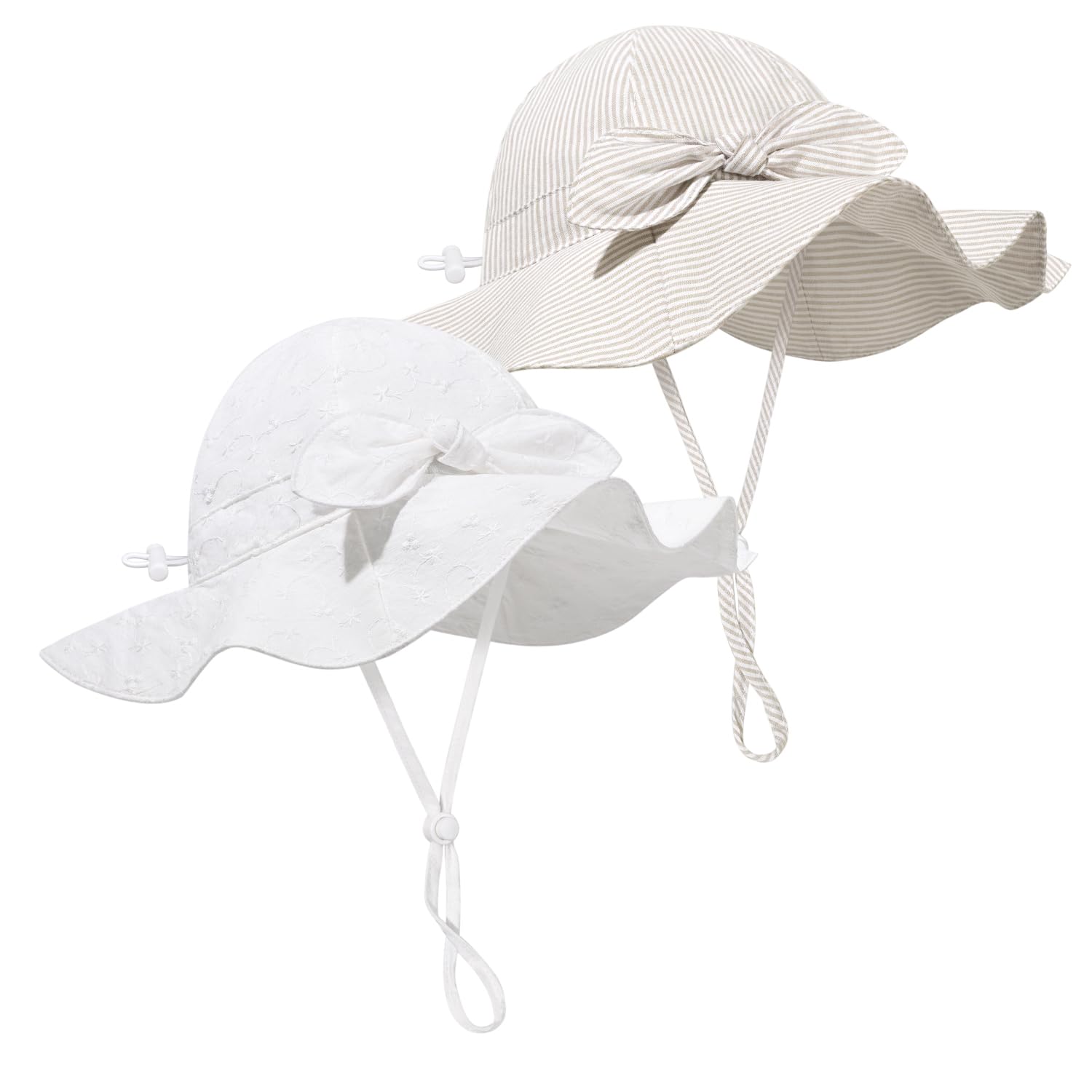 Photo 1 of Baby Girl Sun Hat Summer Foldable Beach Hats with UPF50+ Sun Protection Wide Brim Toddler Bucket Hat Cap 0-6Months