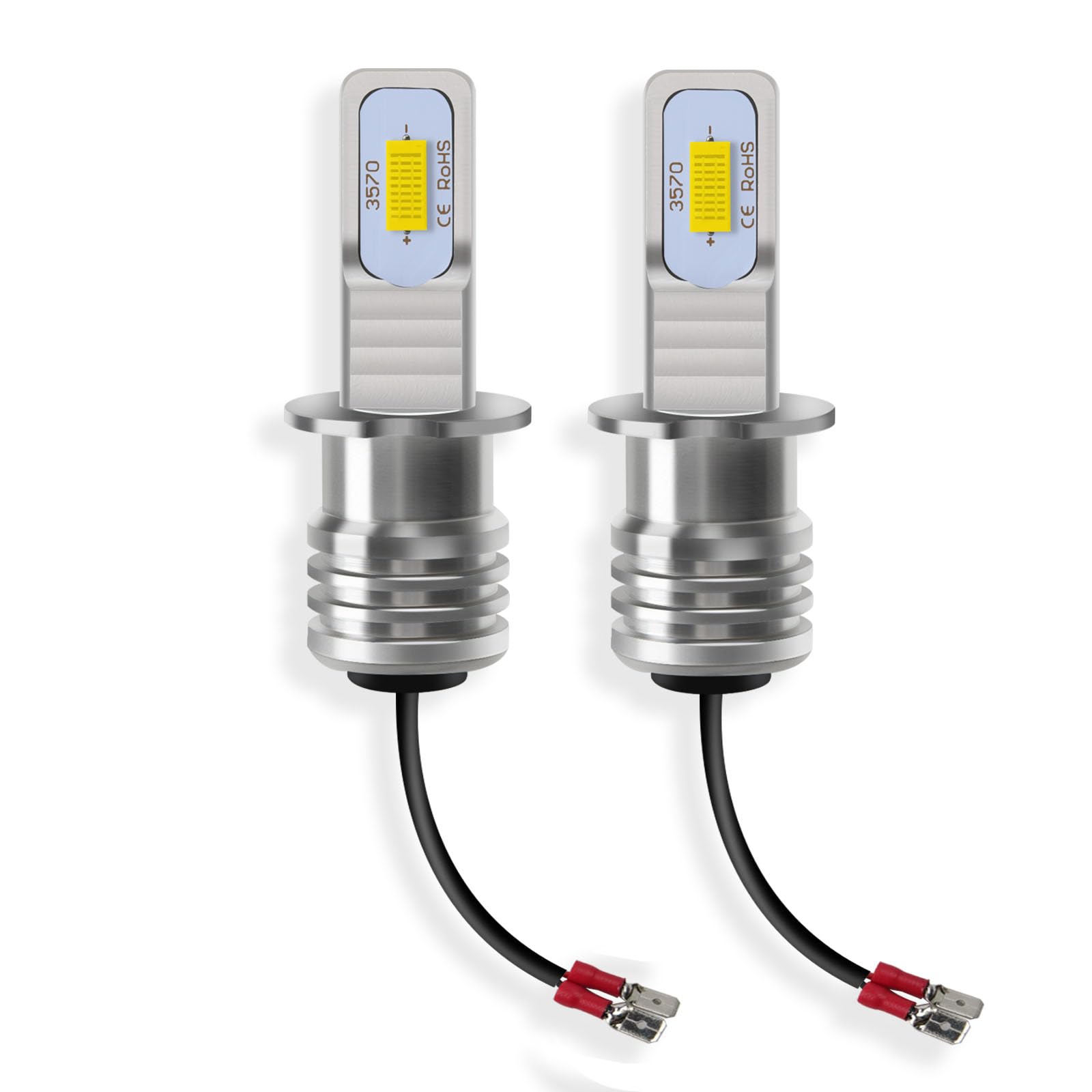 OPP ULITE H3 LED Fog Light Bulbs 72W High Power CSP Chips Extremely Bright 2000LM 6000K White Replace for Fog Light or Daytime Running Light DRL (V1-H3 White)