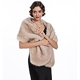 SAFERIN Women's Winter Faux Fake Fur Straight Wedding Halloween Party Custume Accessory Scarf Wrap Collar Shawl Shrug