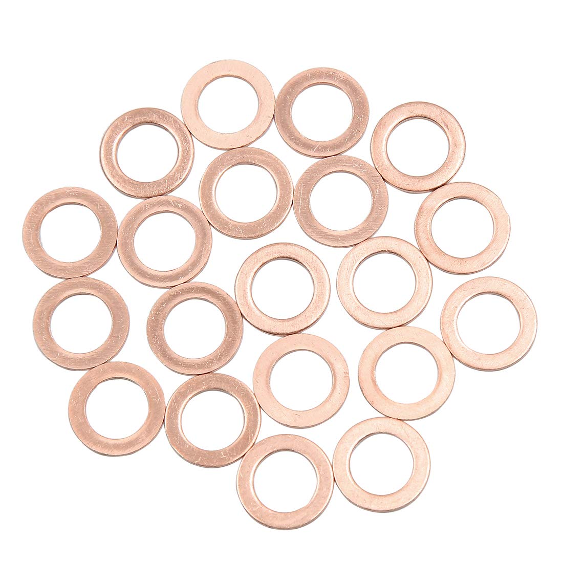 X AUTOHAUX 20pcs 10mm Inner Diameter Copper Washers Flat Sealing Gaskets Rings โ image 1