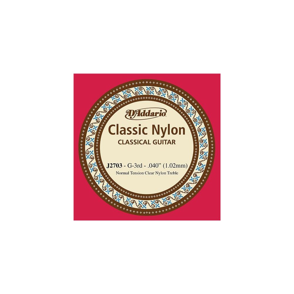 D'Addario J2703 Student Nylon Normal Tension Single Third String for Classical Guitar — image 1