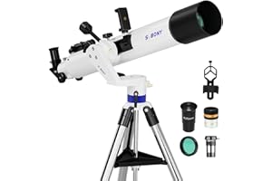 SVBONY SV520 Telescope for Adults High Powered, 90mm Aperture 800mm Focal Length, Refractor with AZ Mount, Telescope Kit for 