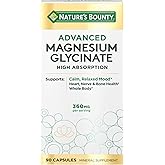 Nature's Bounty Calm Magnesium Glycinate Supplement - High Absorption Magnesium for Relaxed Mood, Heart & Bone Health, 90 Cap
