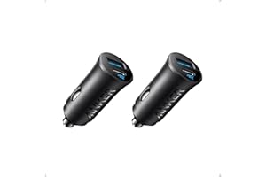 Anker USB-C Car Charger, 2-Pack 30W 2-Port Type-C Car Adapter, Cigarette Lighter Adapter with Power IQ 3.0,for iPhone 17/16/15/14/13 Series,Samsung Galaxy S25/S24/S23/S22/S21 Series,iPad Pro,AirPods