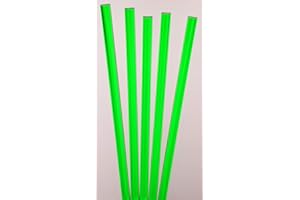 BEST ACRYLICS 5 Pc 1/2" Diameter x 12" Long Green Clear Translucent Fluorescent Acrylic Rods - .50" Dia - 12.7mm