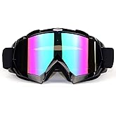 ADCGank Motorcycle Goggles Dirt Bike Motocross ATV Goggles Off Road Goggles MX Anti UV Ski Fit Over Glasses Tear Off for Man Women Youth Adult Black