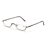 ZUVGEES Vintage Alloy Semi Rimless Reading Glasses