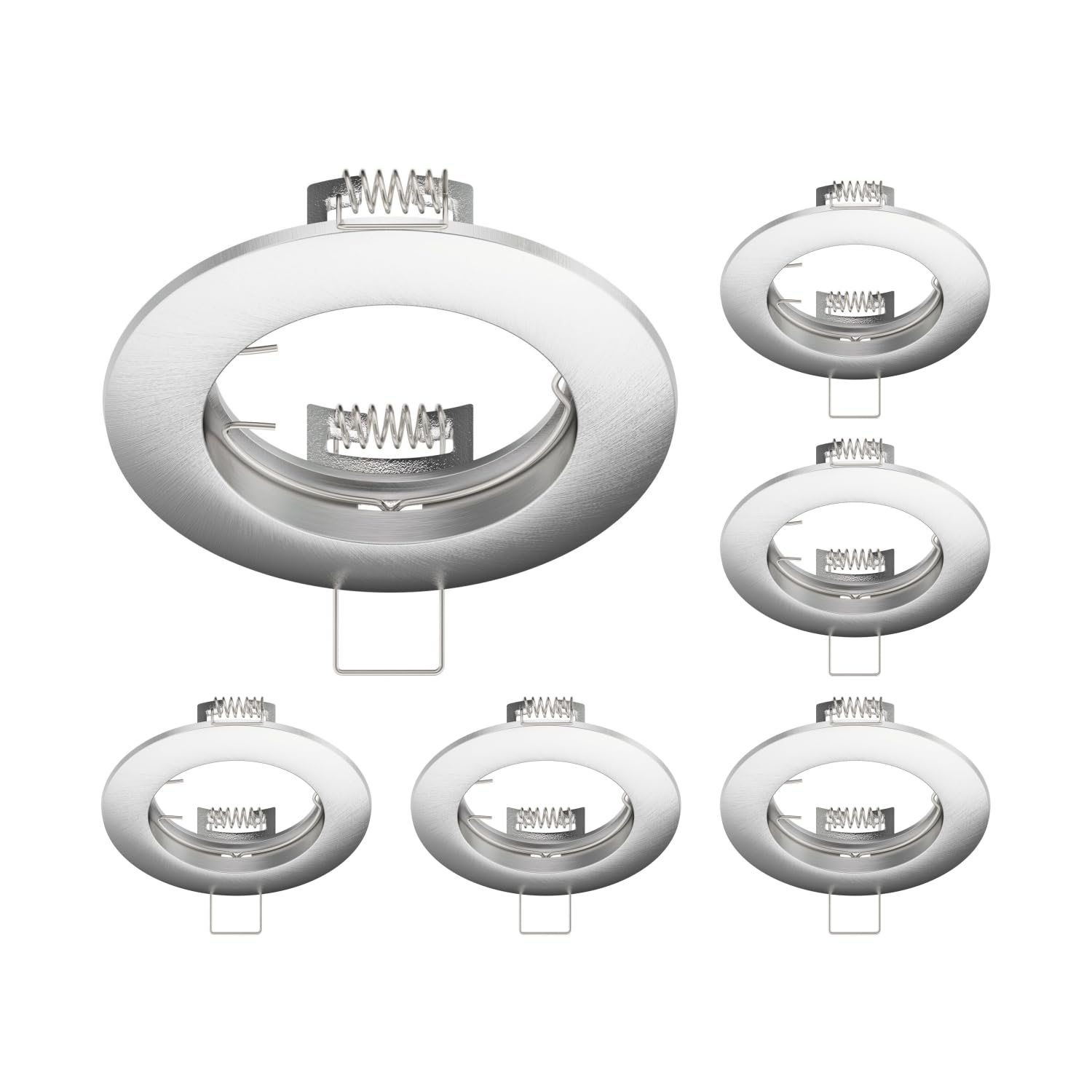 ledscom.de 6 pcs recessed Ceiling Frame CIRC, Round, Aluminium matt