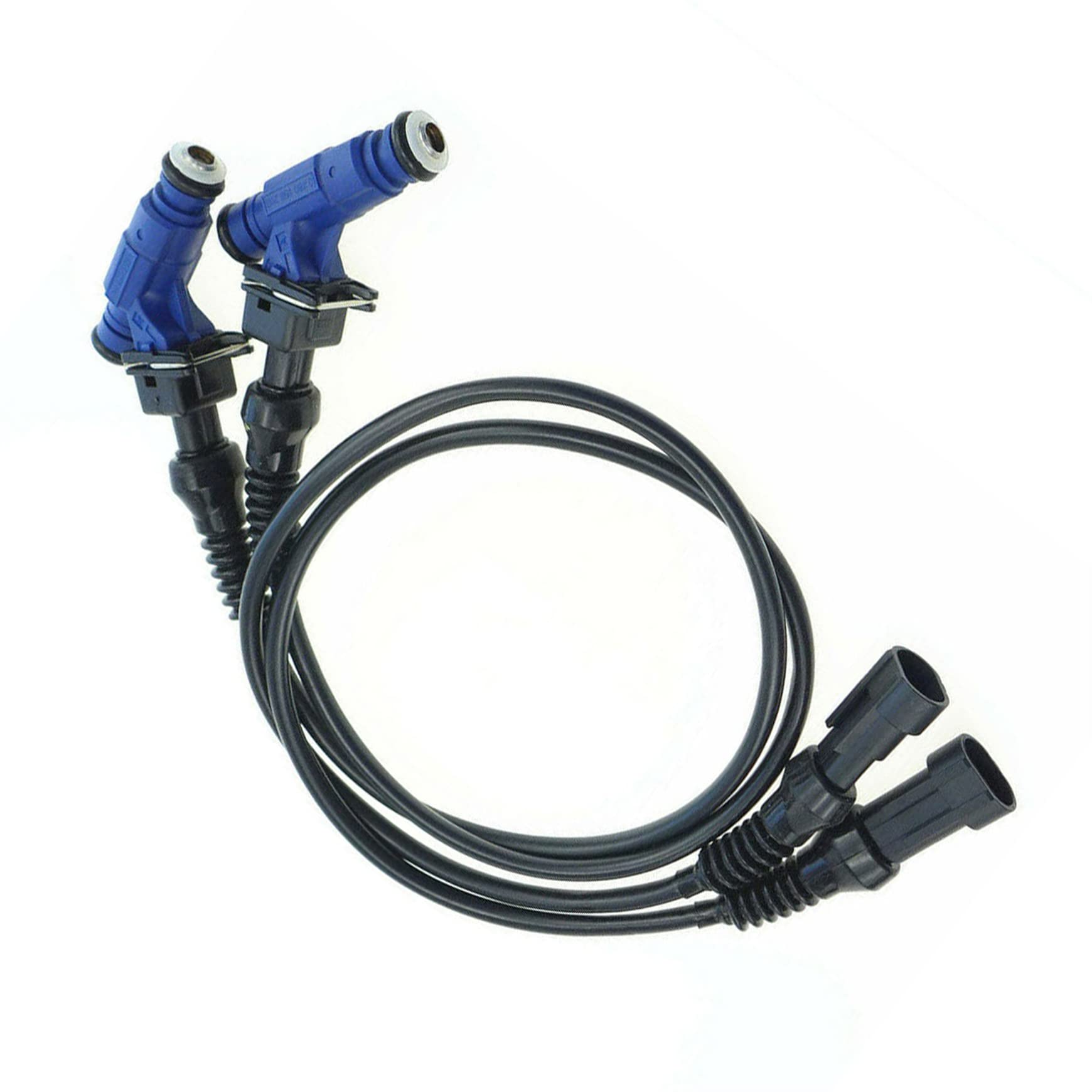 Photo 1 of 2 Pcs Fuel Injector with Pigtail Harness Replacement for Polaris Ranger Sportsman 700 800 2005-2014 1202863 1253558