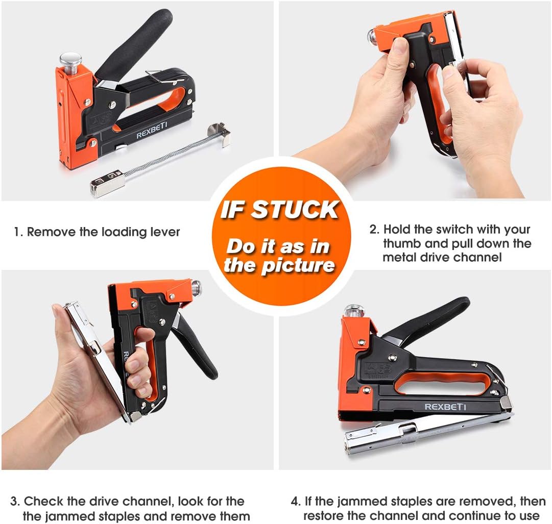 REXBETI Staple Gun with Remover, Heavy Duty 3 in 1 Staple Gun with 2600