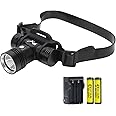 JUNCHI Super Bright 200000 Lumens Diving Headlamp Rechargeable Head Lamp Underwater Scuba LED Dive Headlight Waterproof Swimming Headlamp for Deep Sea Cave Camping Submarine Safety Lights