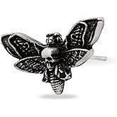 HAQUIL Moth Stud Earrings Moon Phase Moth Butterfly Charm Pendant Earrings Clip On Helix Drop Piercing Earrings For Men Women