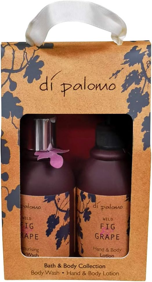 Di Palomo Vegan Wild Fig & Grape Bath & Body Collection. Body Wash & Body Lotion. Moisturising Skin Care Gift Set. Relaxing Gifts for Her. Pamper Gifts for Women. Vegan Luxury Gift Sets for Women