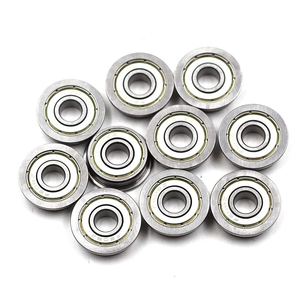Preamer Ball Bearing F608ZZ 8x22x7 mm Metric Flanged, Alloy Steel, Ball Bearing, Deep-Groove-Ball-Bearings, 10 PCS