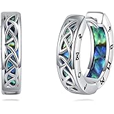 Viking Earrings 925 Sterling Silver Celtic Hoop Earrings Viking Jewelry Gifts for Men Women