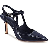 Coutgo Womens High Heels Pointed Toe Ankle Strap Pumps Patent Leather Sexy Stiletto Office Wedding Dress Shoes