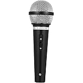 XYRSTOLR Fake Microphone Prop, Plastic Pretend Microphone Toy for Kids Fake Microphone Prop Pretend Microphone Realistic Mic Prop for Simulate Speech Practice Karaoke Props Microphone