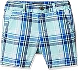The Children's Place Baby-Boys Li'l Guy's Plaid Flat Front Shorts, Mellow Aqua, 18-24 months