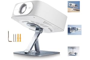 Projector Stand Table, Desk, Wall and Ceiling Mount with 1/4-Inch Screw, Foldable, Easy Setup, Compact Portable, Height Adjus