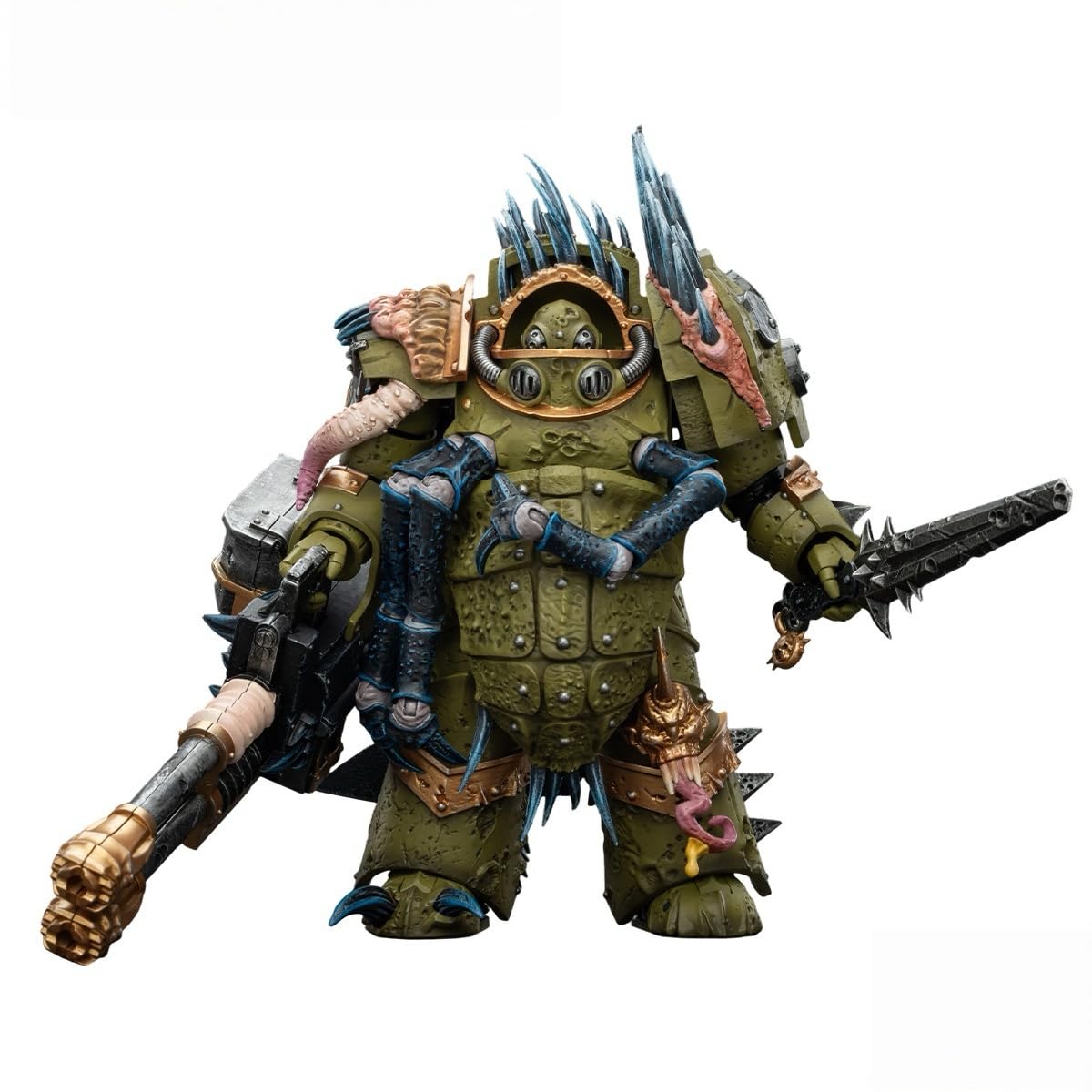 JOYTOY Warhammer 40K Death Guard Blightlord Terminator 1 with Reaper Autocannon and Bubotic Blades High-Detailed Paint Action Figure Model 15+ Collectible for Holidays & Birthdays!
