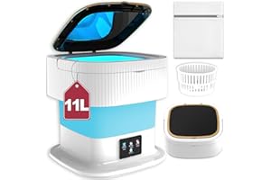 KWIWIS Portable Washing Machine, Small Washing Machine, Mini Washer and Dryer, Collapsible Laundry for Travel, Sutiable for Apartment, Dorm, Camping, RV, Underwears, Socks, Baby Clothes, Blue