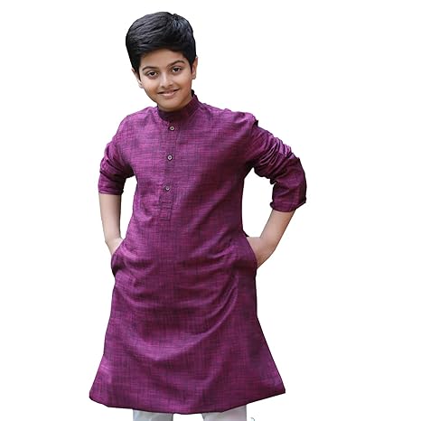 Elegant Self Design Kurta and Churidar Set For Boys