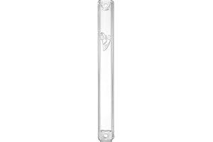 A&S Mezuzot Clear Lucite Mezuzah Case with Silver Shin Design Waterproof Judaica Door Mezuza for Home Blessing (2, 5 Inches)