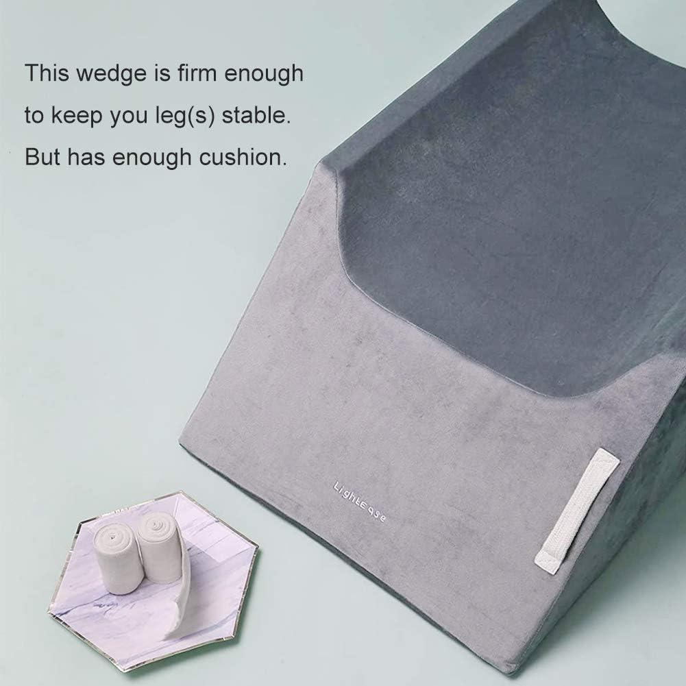 LightEase Post-Surgery Leg, Knee, Ankle Elevation Double Wedge Pillow, Memory Foam Leg Elevating Pillow for Injure, Sleeping, Foot Rest, Reduce Swelling: Home & Kitchen