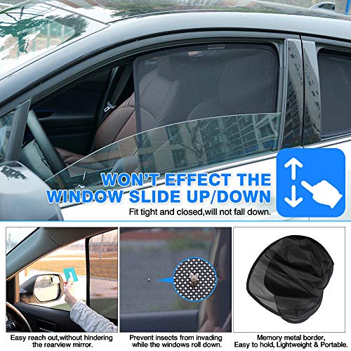 Powerty Magnet Window Shade Custom Side Window Sunshades UV Rays Protection for Toyota RAV4 2019 2020 6PCS - Thumbnail 4