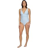 Tommy Hilfiger Women's Micro Ruffle Over The Shoulder Everyday Basic One Piece