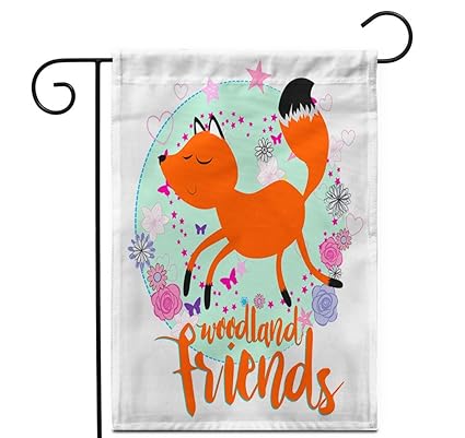 Amazon Com Awowee 12 X18 Garden Flag Woodland Friends Cute Fox