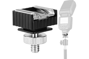 ANWENK Flash Hot Shoe Mount Adapter to 1/4 Thread Hole with 1/4"-20 Male to 1/4"-20 Male Tripod Screw Adapter for Flash Holder Bracket Light Stands Umbrella Holder Flash Bracket,Strong and Solid (Update)