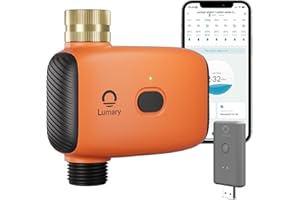 Lumary WiFi Water Timer for Garden Hose with Hub, Battery Sprinkler Timer for Watering Brass Inlet Outdoor, Rain Delay/Remote/Manual/Auto Drip Irrigation System Programmable Faucet, Work with Alexa
