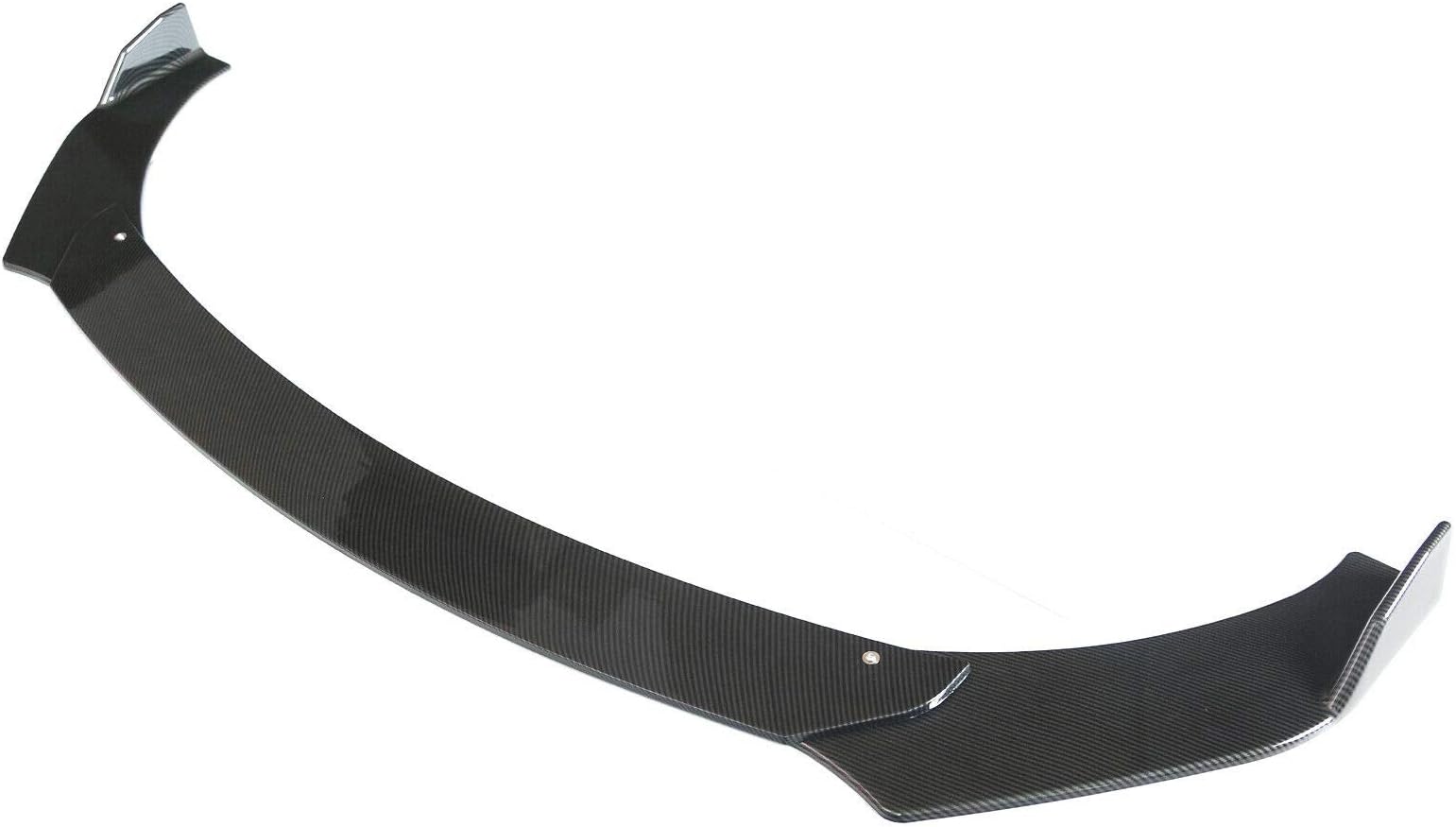 Durable 3 Pcs Spliced PP Polyurethane 3D Glossy Carbon Fiber Car Front Lip Chin Bumper Body Kits Anti-scratch Front Shovel Easy Installation Diffuser Splitter Spoiler Adjustable Rotate the Angle