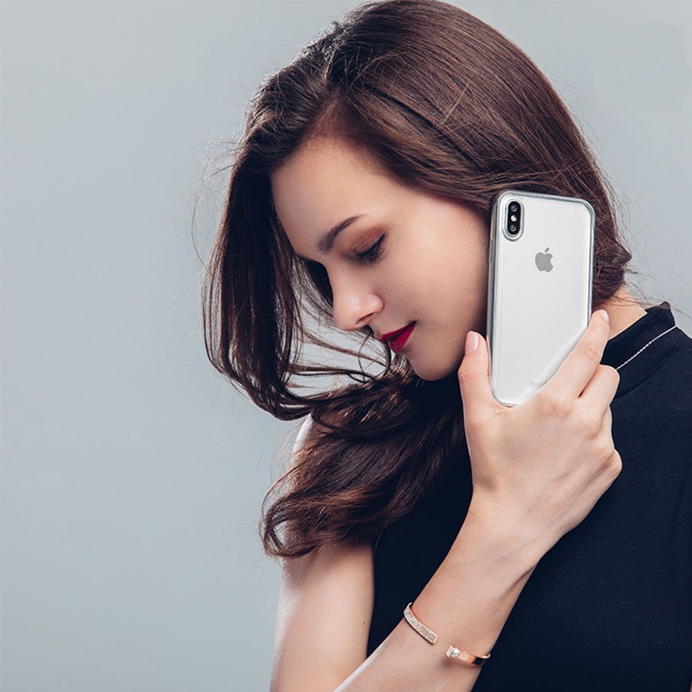 iPhone X Phone Case,WOWOGO Lightweight [Crystal Clear] TPU Back Cover [Qi Wireless Charging Compatible] Transparent Soft Flexible Protective Case for Apple iPhone X/iPhone 10 5.8\