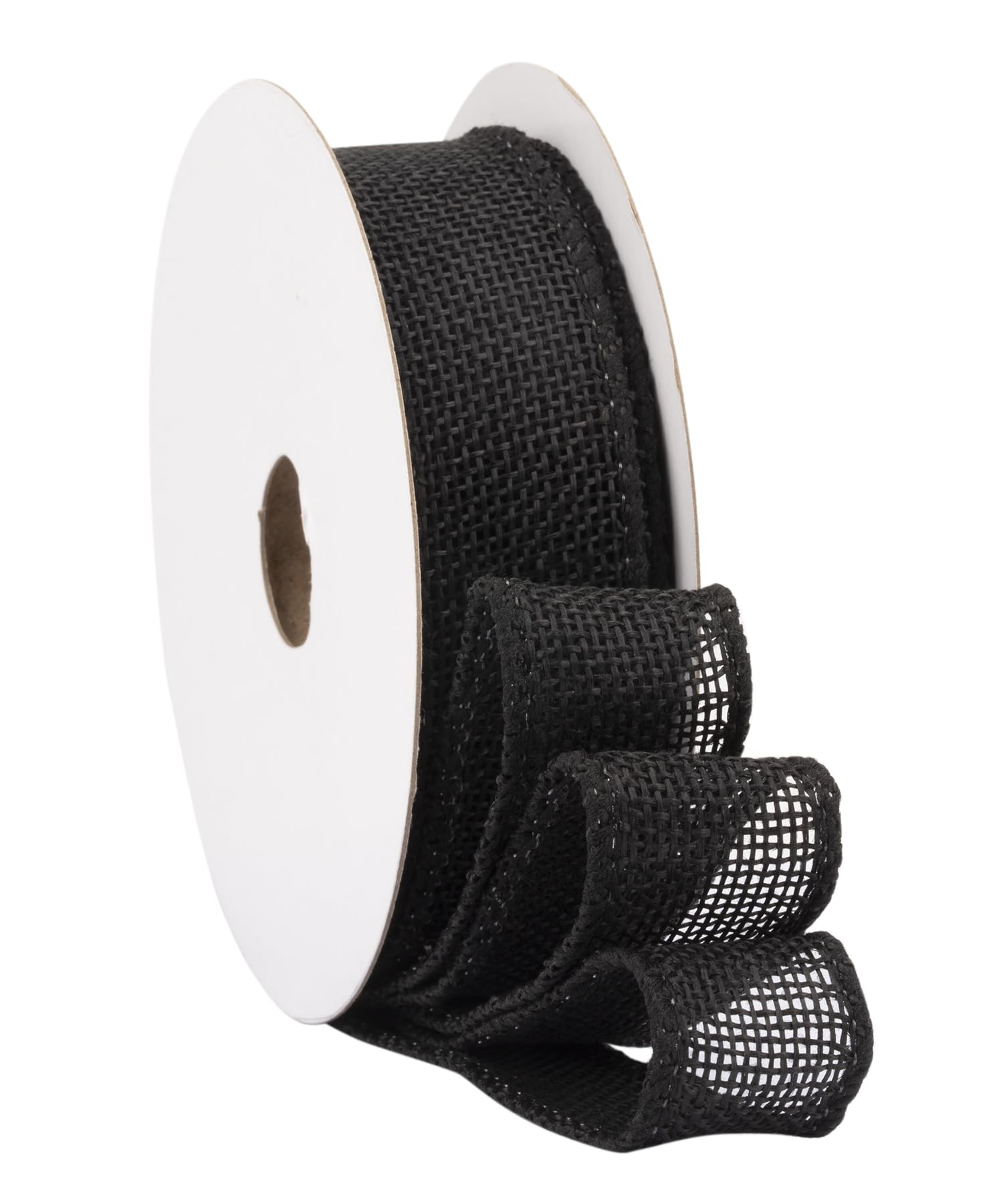Fondersy 9-Meter Black Burlap Ribbon Wired Burlap Ribbon - 25mm Width for Gift Wrapping, Floral Arrangements, Wreath Making, and Christmas Decor