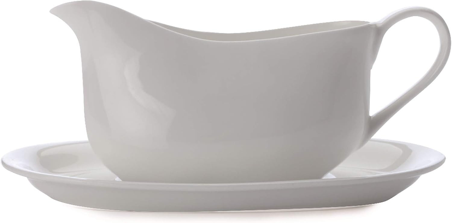 Maxwell & Williams Cashmere Gravy Boat, Fine Bone China, 550 ml White
