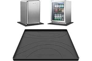KVRG Mini Fridge Silicone Mat,19.7"x19.7"x0.5" Under Refrigerator Mat, Mini Fridge Drip Pan Prevent Water Leakage,Floor Damage,Protect Mat for Small Fridge,Refrigerator,Freezer-Black