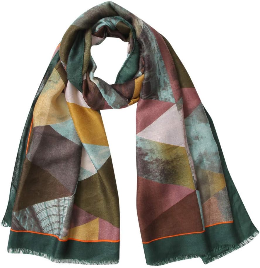 Women Shawl Autumn Geometric Pattern Print Scarves Scarf for women