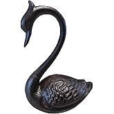 Alaiaiden Cast Iron Swan Decor, Handmade Black Swan Sculptures, Animal Figurine Home Decor Aesthetic for Coffee Table, Book Shelf, Yard Patio Lawn Deck Ornament