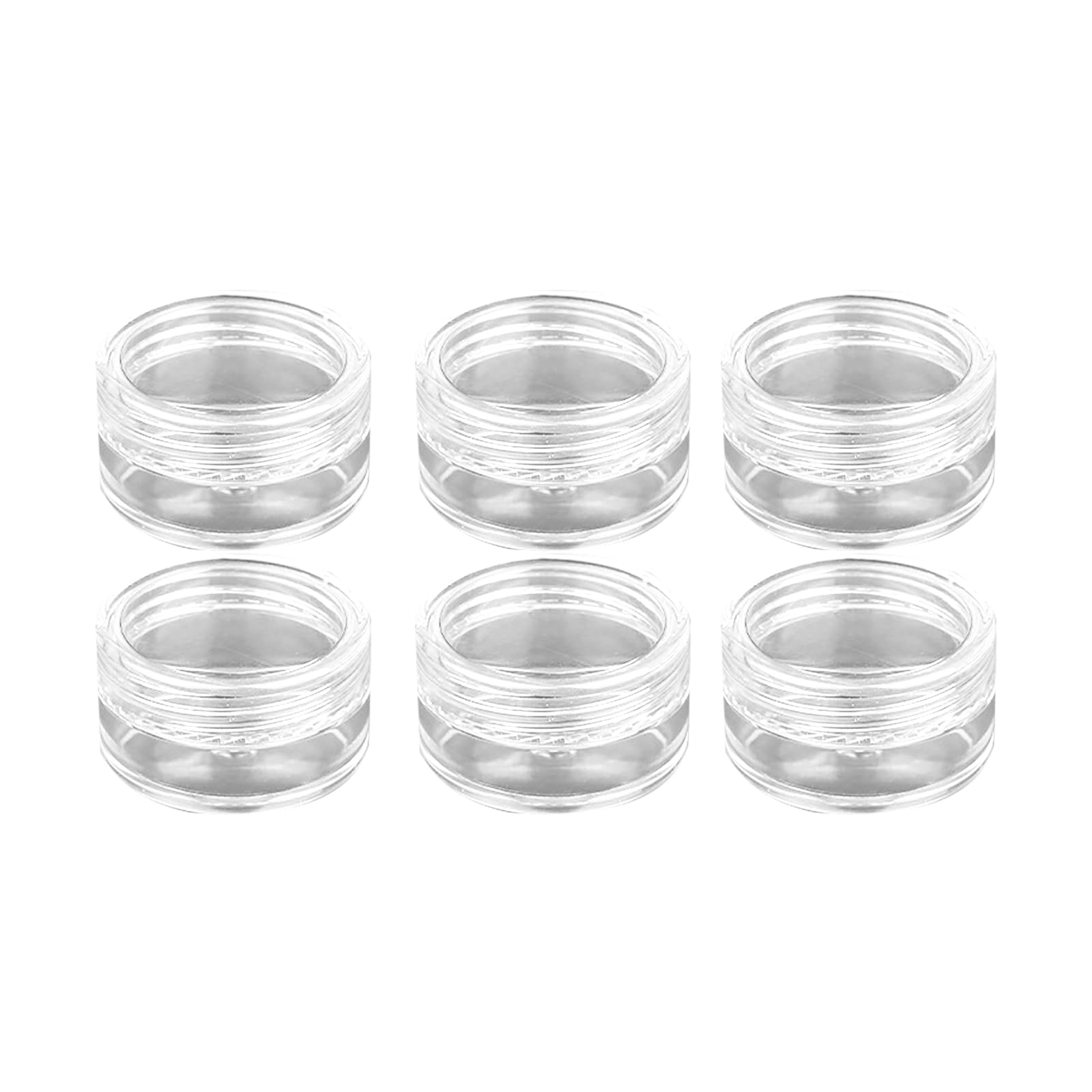 Jarsense Sample Pots for Cosmetics, 6pcs Empty Plastic Cosmetic Jars with Lid, 5 Gram Cosmetic Container Clear Round Mini Portable Small Pots for Face Creams, Sample - Transparent