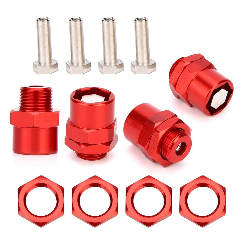 Keenso RC Car Wheel Adapter, 12mm to 17mm, Fit for SAKURA D4 HSP 94123, Red