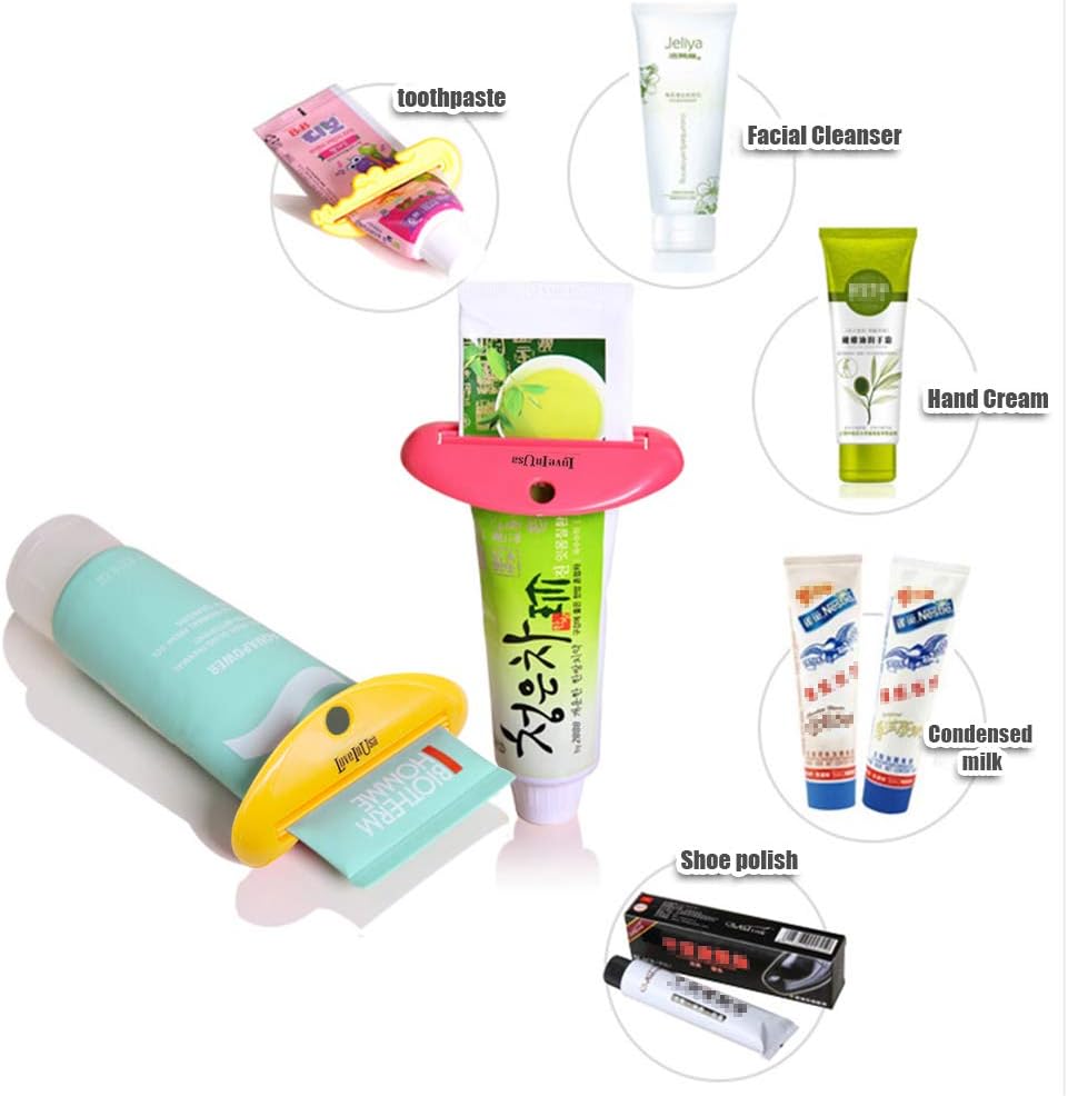 LOVEINUSA Toothpaste Tube Squeezer Dispenser- 4 Pack Random Colors: Home & Kitchen