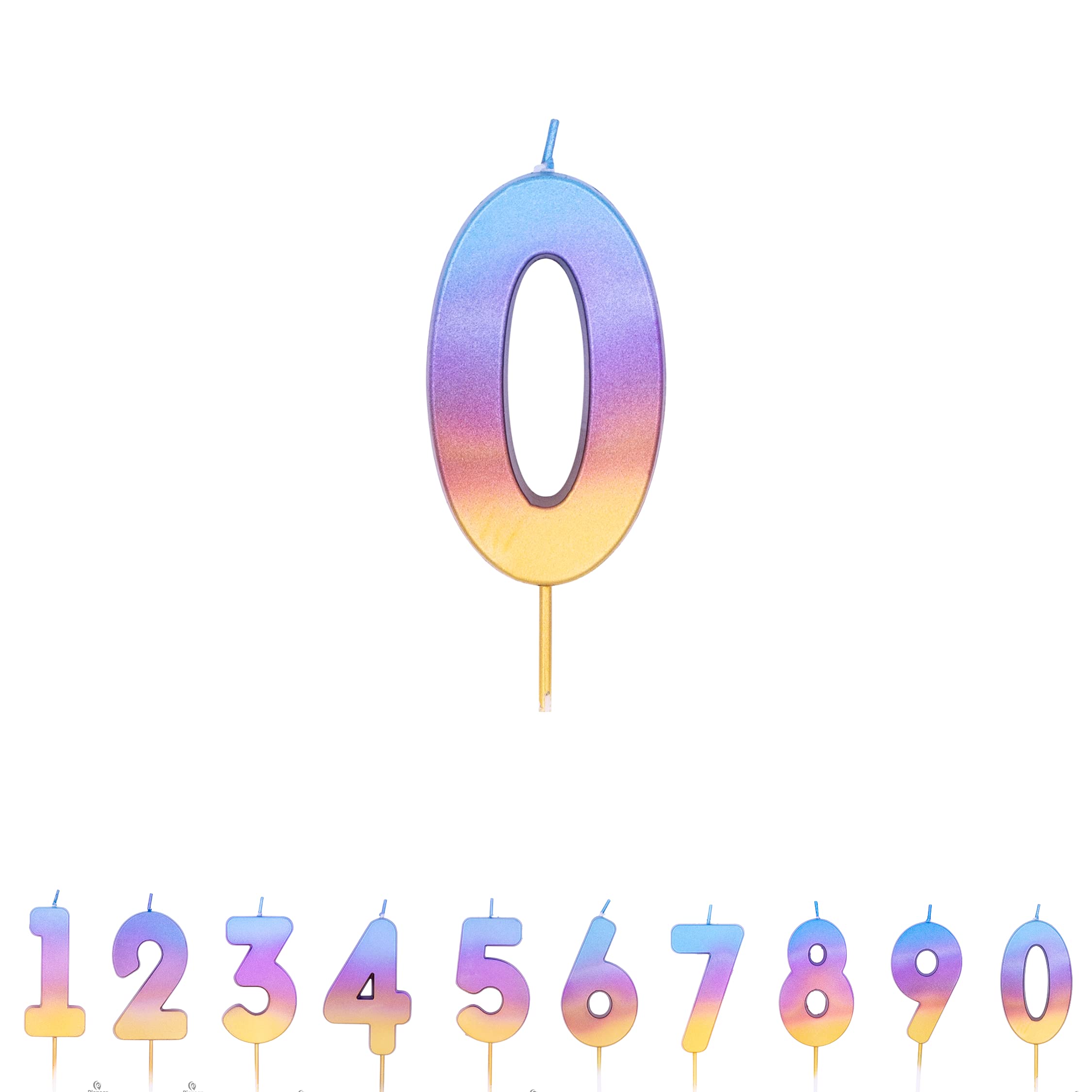 Pioneer Europe 15953 Number Candle, Rainbow Ombre