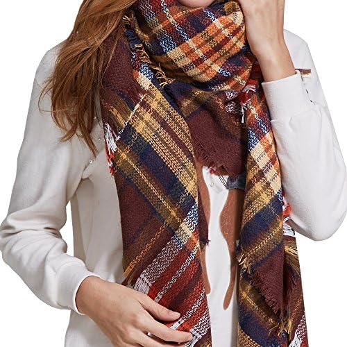 HEYMA Fashion Warm Plaid Blanket Scarf Tartan Stylish Wrap Shawl Gorgeous Blanket Scarf For Women (Scarf TWO)