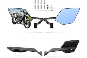 CABORIALLAN Motorcycle Rear View Mirrors, Stealth Wind Wing Side Mirrors Compatible with 2025 Kawasaki Z400 Z650 Z900 Z1000 Duke 125 200 250 390 690 790 1290 MT03 MT07 MT09 MT10 etc (Large Mirror(Anti-glare))